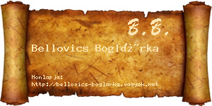 Bellovics Boglárka névjegykártya